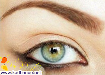 آرایش قهوه ای و مشکی برای چشم های سبز یا آبی