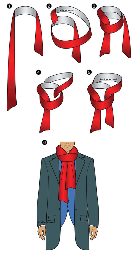 آموزش تصویری بستن شال گردن مردانه